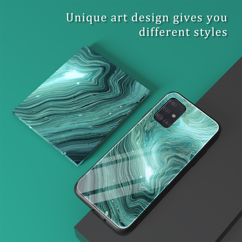 Case Samsung Galaxy A51 / Pre-order * เคสลายหินอ่อนเนื้อกระจกนิรภัยปกหลัง + TPU Combo *