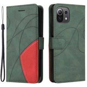 Case Xiaomi 11 Lite 5G # Pre-Order * เคสกระเป๋าสตางค์หนังสไตล์ประกบสองสีพร้อมสายคล้องมือ *