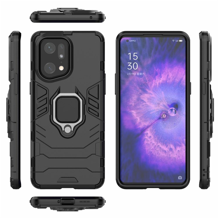 Case OPPO Find X5 Pro # Pre-Order * Drop-proof TPU + Hard PC Case Ring Kickstand ฝาครอบด้านหลัง Cutout ที่แม่นยำ *