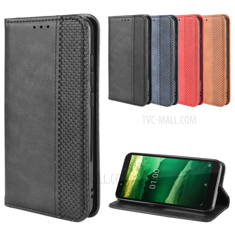 Case Nokia C1 / Pre-Order * เคสกระเป๋าสตางค์หนัง PU สไตล์วินเทจหรูหราและมอบความรู้สึกมือที่ละเอียดอ่อน *