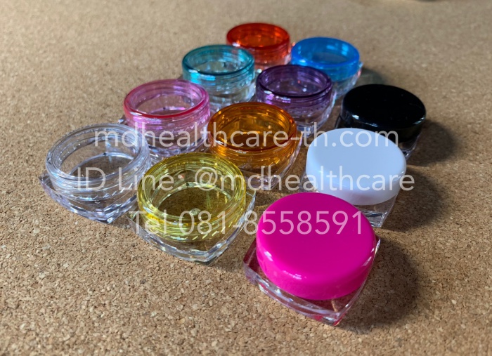 ตลับครีม 3กรัม ฐานสี่เหลี่ยม (10ชิ้น/ชิ้นละ2บาท)