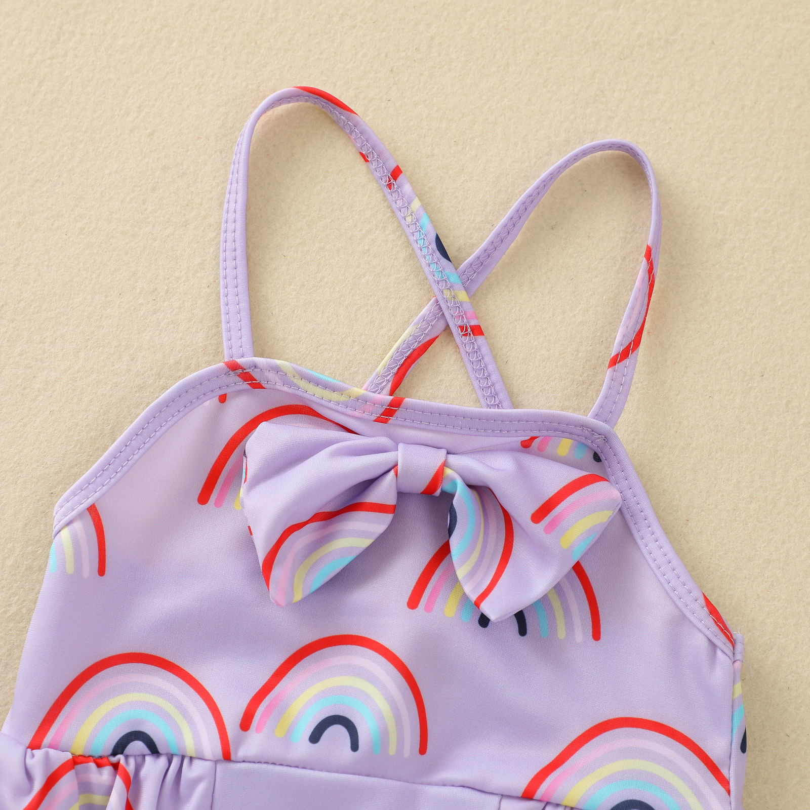 ชุดว่ายน้ำ ลายรุ้ง สีม่วง ไซส์ 90