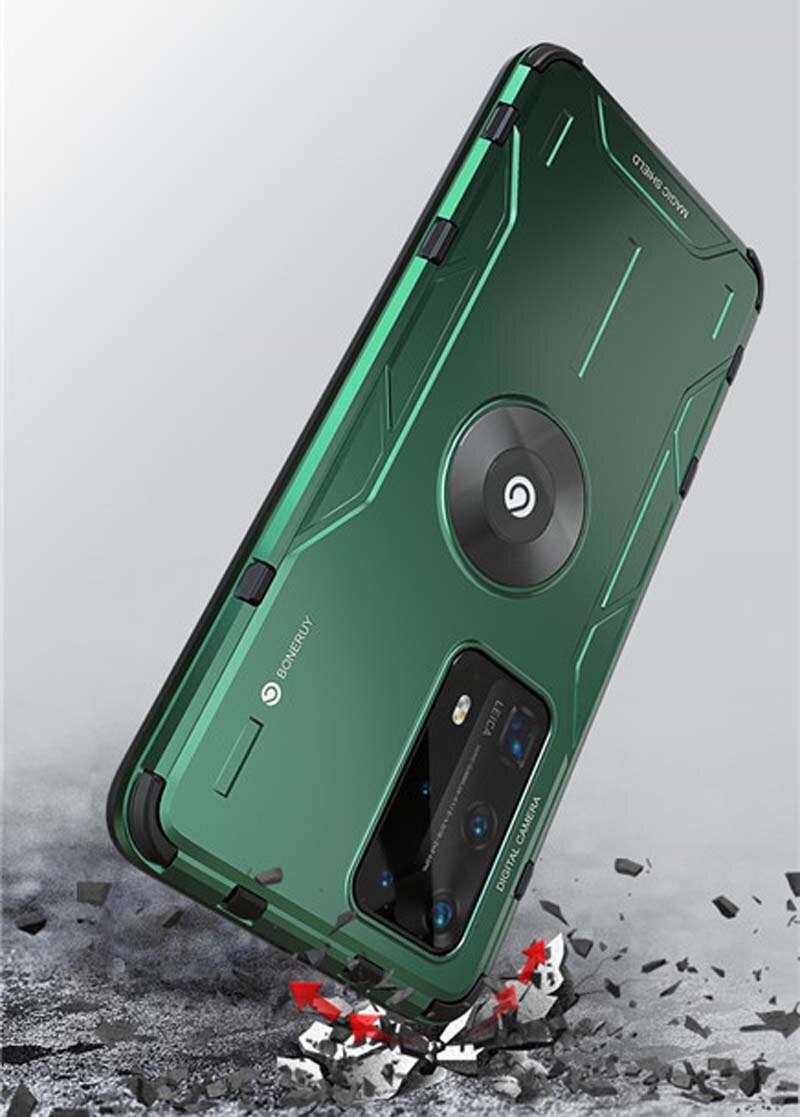 Case Huawei P40 Pro / Pre-order * เคสอลูมิเนียมโลหะหรูหราซิลิโคนปกคลุมกันกระแทกโทรศัพท์เกราะกลับปก + แหวน *