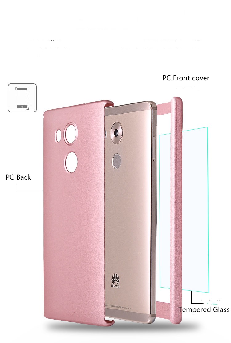 Case Huawei Mate 8 / Pre-order * เคสป้องกันมีฝาครอบเต็ม 360 องศา + กระจกนิรภัย *
