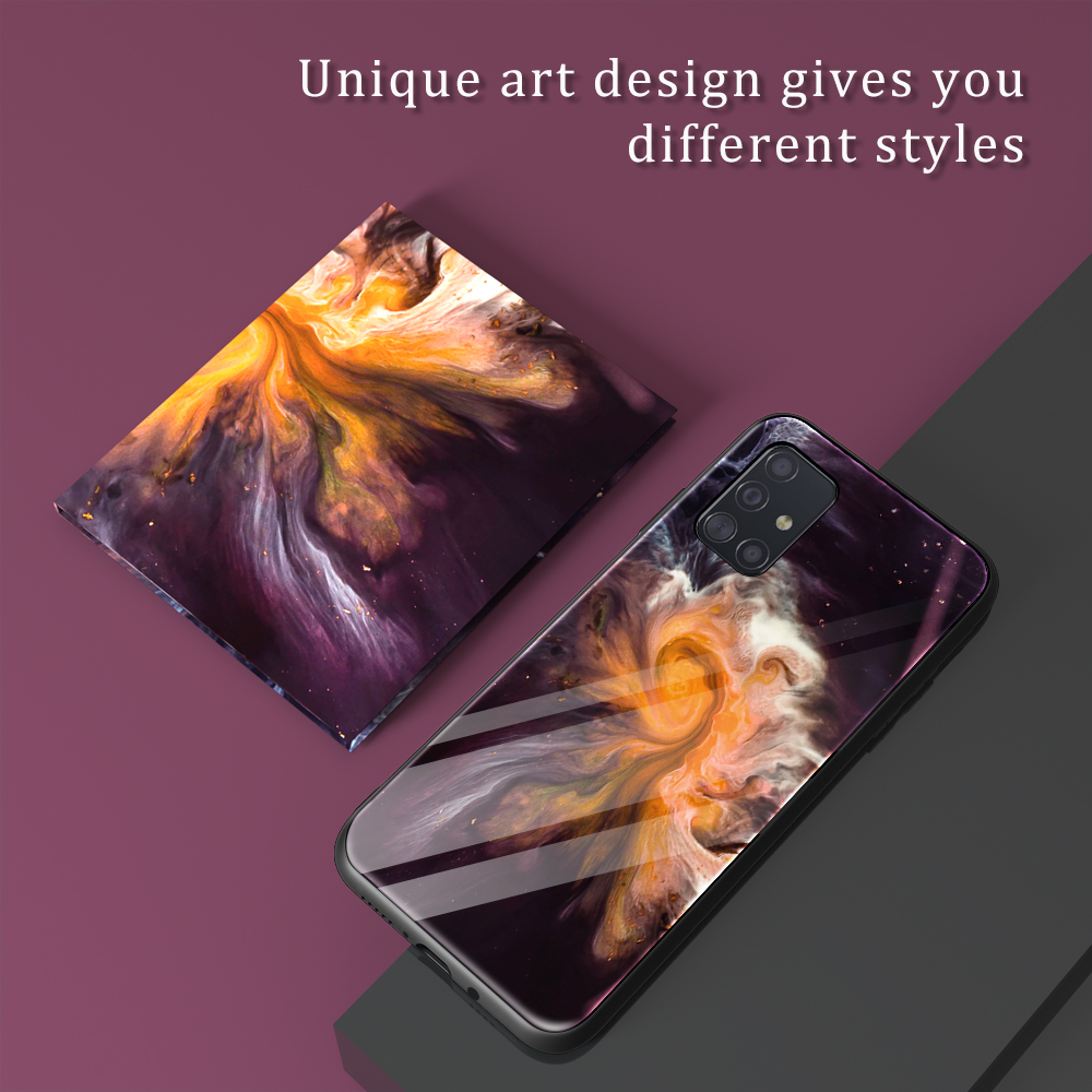 Case Samsung Galaxy A51 / Pre-order * เคสลายหินอ่อนเนื้อกระจกนิรภัยปกหลัง + TPU Combo *