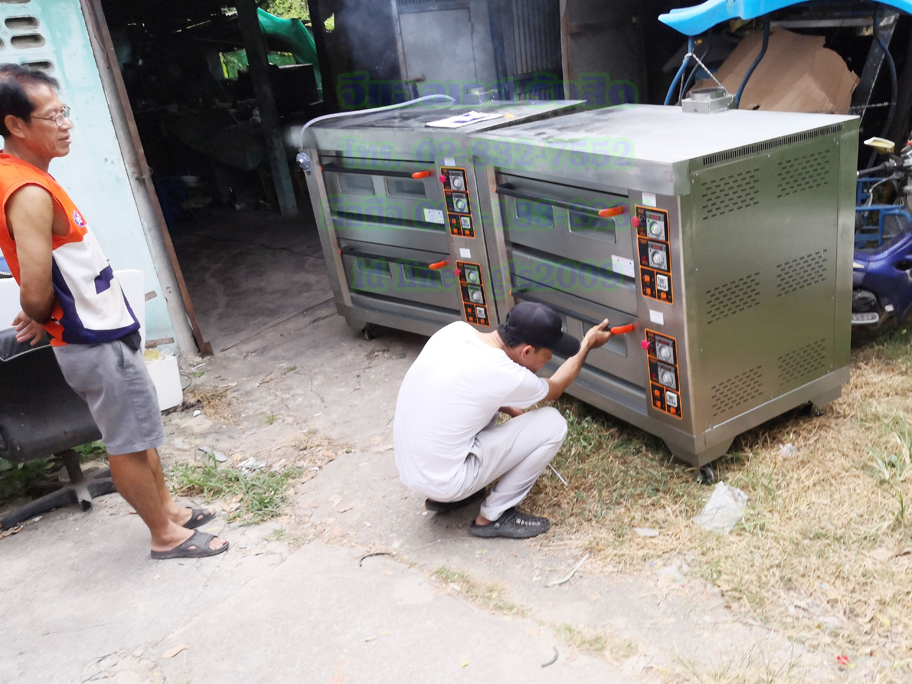 เตาอบขนมแก๊สควบคุมด้วยไฟฟ้า4ถาดใหญ่