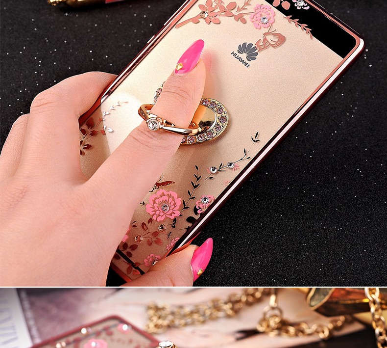 Case Huawei P8 / Pre-order * เคสหรูหราเทคนิคการชุบทอง TPU ซิลิโคนอ่อนนุ่ม+แหวน *