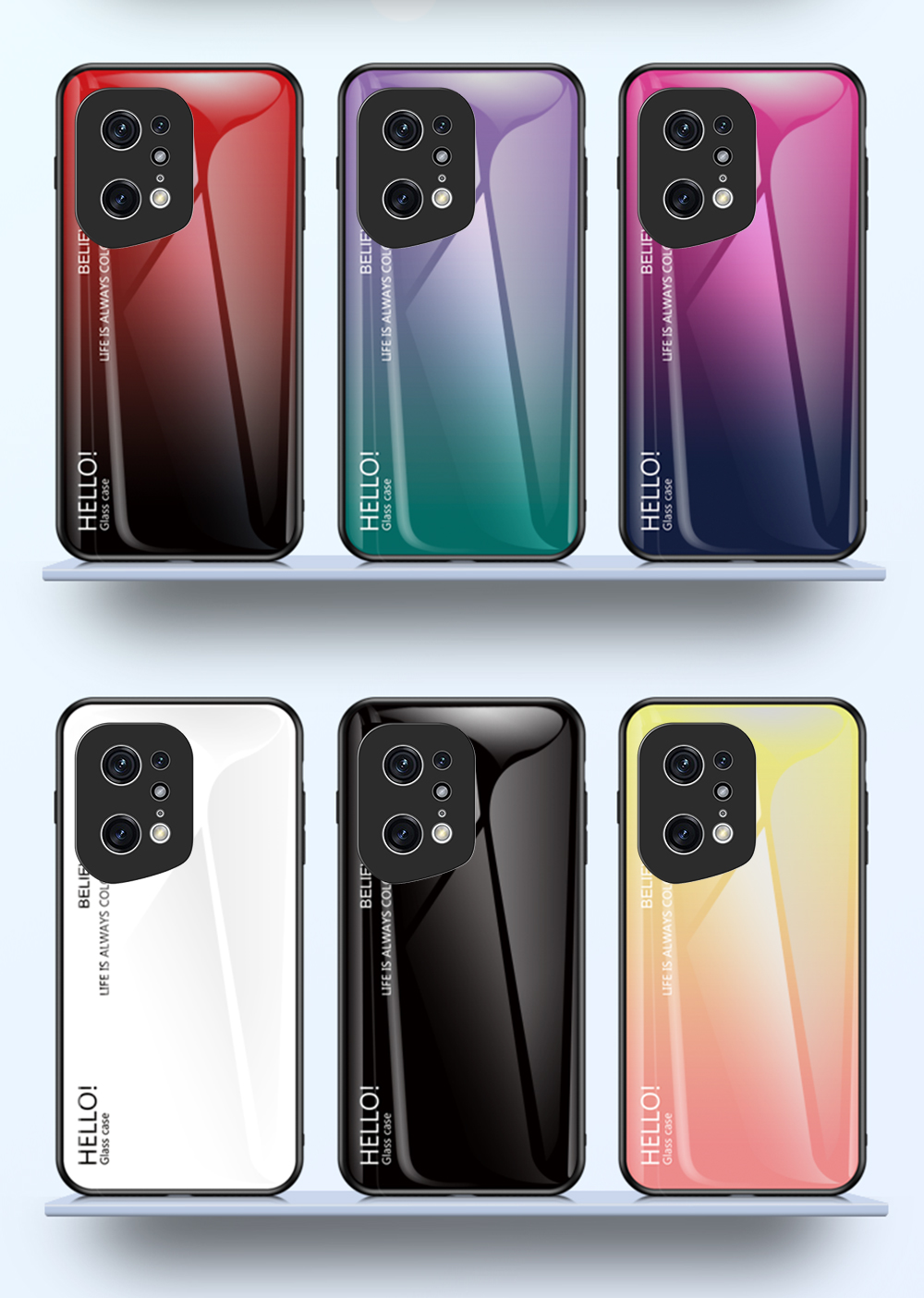 Case OPPO Find X5 Pro # Pre-Order * เคสไล่ระดับสีอย่างมีสไตล์ กระจกนิรภัยป้องกันการตกกระแทก + PC + ฝาหลังแบบไฮบริด TPU *
