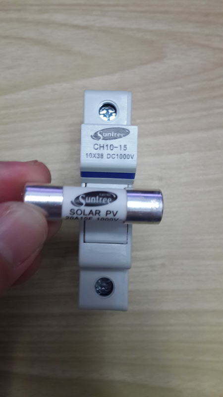 ฟิวส์ดีซีสำหรับโซล่าเซลล์ (DC Fuse for Solar Cell System) พิกัด 20A/1000V