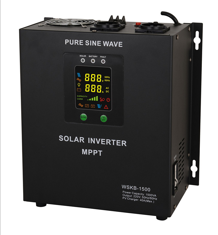 เครื่องแปลงไฟ โซล่าเซลล์ ไฮบริด อินเวอร์เตอร์ Hybrid Solar Inverter WSKB ขนาด 500W/12V + MPPT 20A