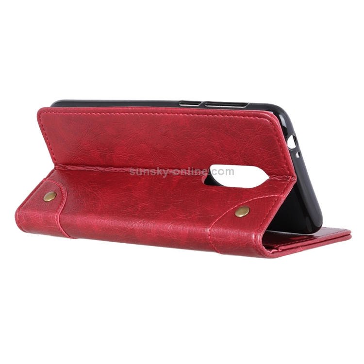 Case OPPO R17 Pro / Pre-Order * ทองแดง Buckle Nappa Texture ซองหนังใส่ในแนวนอนพร้อมที่วางและช่องเสียบการ์ดและกระเป๋าสตางค์ *