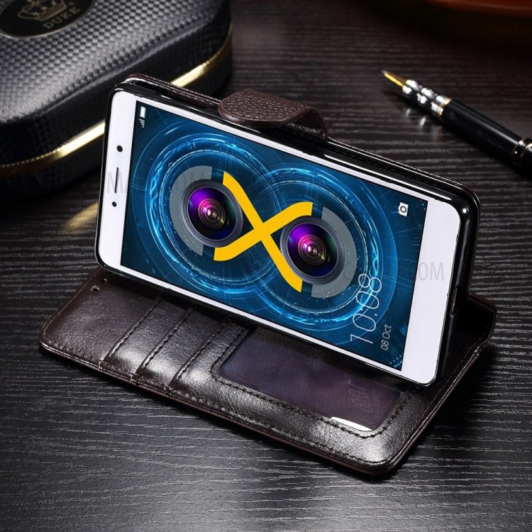 Case Huawei GR5 2017/ Pre-orde * เคสผิวลิ้นจี่ สไตล์พลิก Folio กับเข็มกลัดแม่เหล็ก *