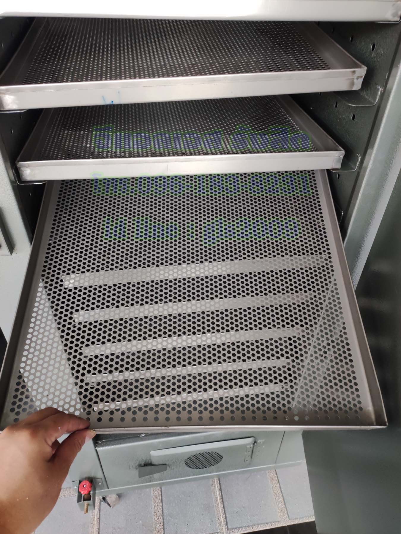 เครื่องอบแห้งผลไม้12ชั้นเหล็กแก๊ส+ไฟฟ้า