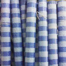 ผ้าใบ เคลือบ1ด้าน ฟ้าขาว ฟ้าล้วน ผ้าฟางริ้ว ขนาดกว้าง 4 หลา x ยาว 6 เมตร รังสิต ปทุมธานี คลุมสินค้า กันสาด กันฝุ่น กันฝน กันแดด คลุมงานก่อสร้าง น้ำหนักเบา ทนทาน