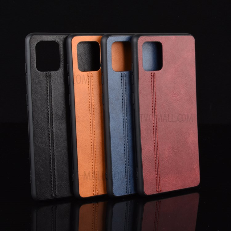 Case Samsung Galaxy Note 10 Lite / Pre-Order * เคสหนัง PU เคลือบ PC + TPU เคสโทรศัพท์มือถือปก การออกแบบเส้นเย็บที่เป็นเอกลักษณ์ *