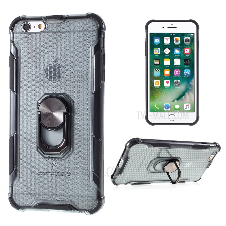 Case iPhone 6 & 6s / Pre-Order * เคสขาตั้งแหวนนิ้วหมุนได้ 360 ° Clear PC + TPU Shell *