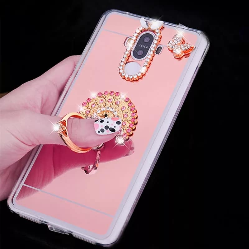 Case Huawei Mate 9 Pro / Pre-order * เคสTpu ซิลิโคนหรูหราใหม่ + ขาตั้งแหวน กระจก *