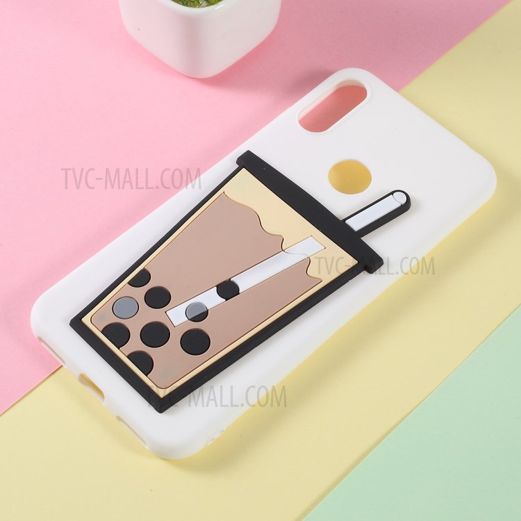 Case Huawei Y6 2019 / Pre-order * รูปแบบ 3D ชาฟองที่ไม่ซ้ำกันและมีสไตล์ ทำจากวัสดุ TPU นุ่มและยืดหยุ่น *