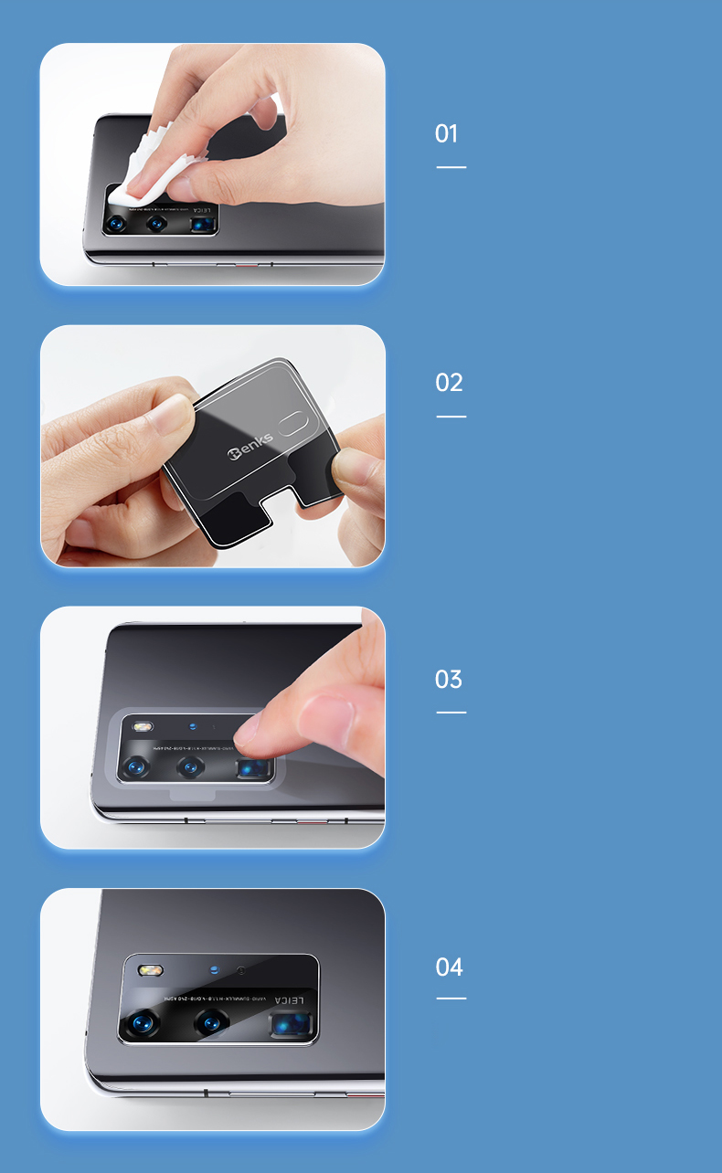 กระจกกันรอย Huawei P40 Pro / Pre-order * BENKS 2ชิ้น 0.15 มิลลิเมตรกระจกปกป้องกล้องเลนส์แก้วอ่อนฟิล์ม *