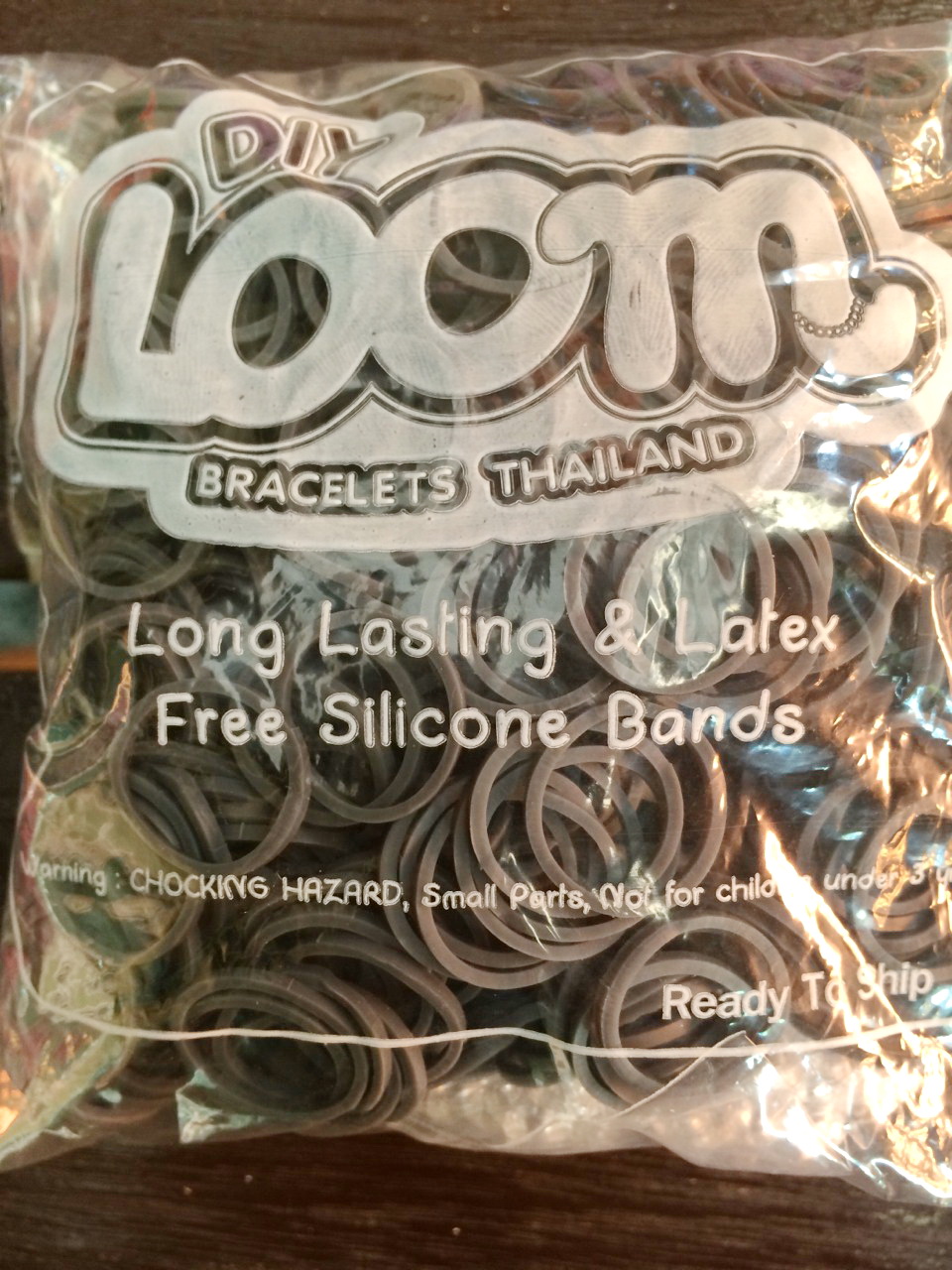 100% Silicone Loom Bands สีเทาเข้ม 600 เส้น ( # 25 )