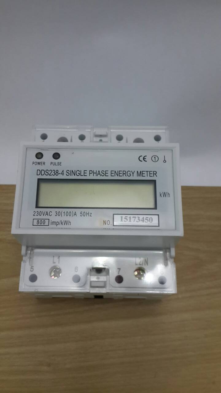 วัตต์มิเตอร์ดิจิตอล 1 เฟส แบบยึดราง (DIN Rail Kilowatt-Hour Meter ) พิกัด 30(100)A