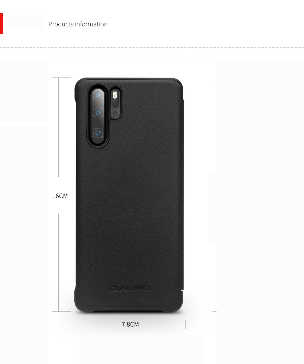 Case Huawei P30 Pro / Pre-Order * QIALINO Smart Phone Case หนังวัวชั้นบนสุดของแท้ สนับสนุนฟังก์ชั่นปลุก / นอนหลับอัจฉริยะ *