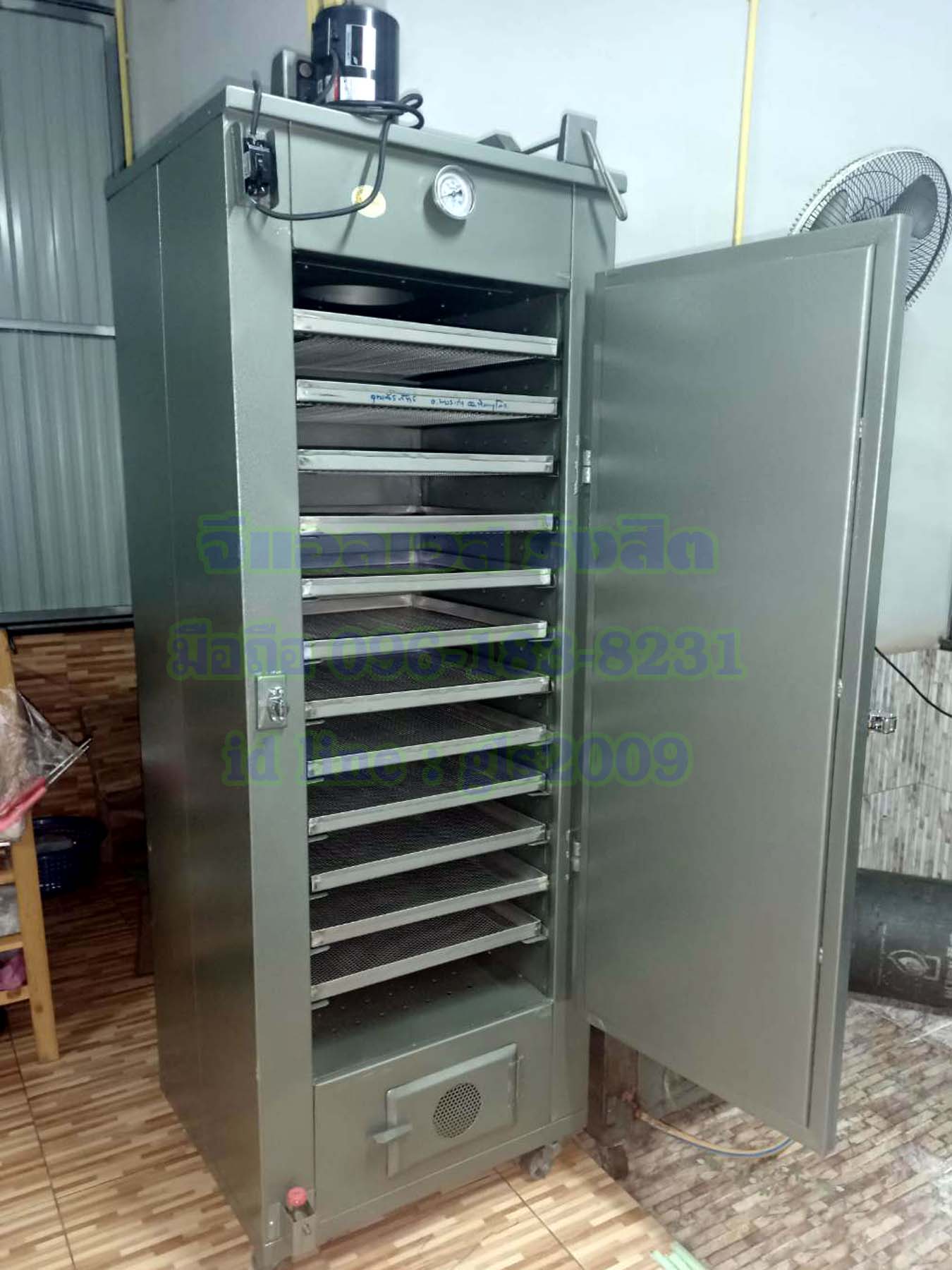 เครื่องอบแห้งผลไม้12ชั้นเหล็กแก๊ส+ไฟฟ้า