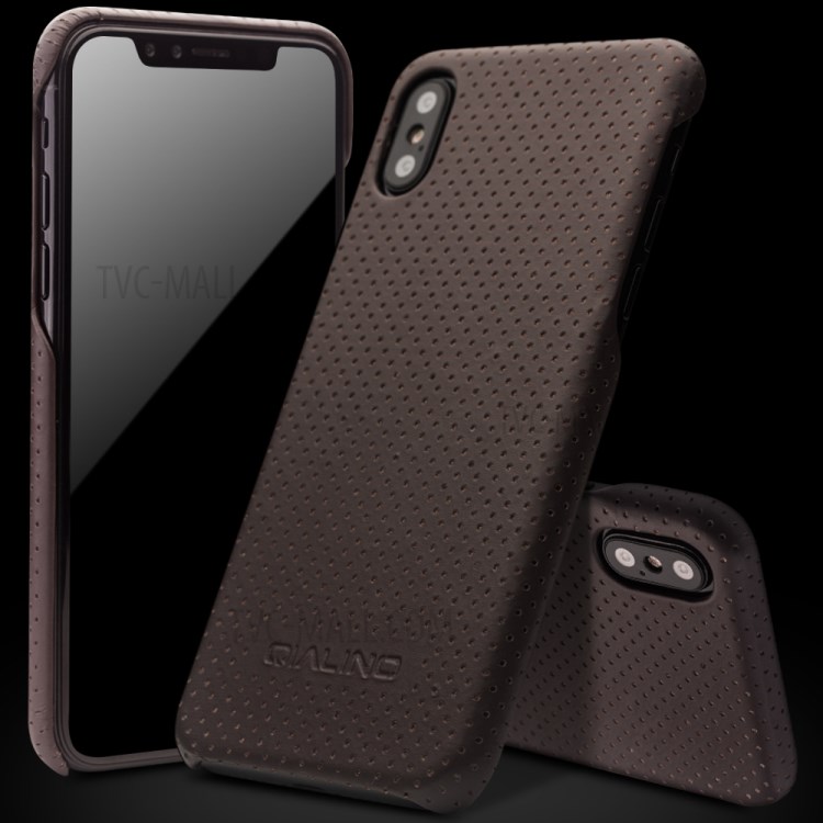 Case iPhone X, iPhone XS / Pre-Order * QIALINO พรีเมี่ยมพีซีเคลือบด้วยหนัง cowhide ชั้นแรก กระจายความร้อนด้วยรูตาข่าย *