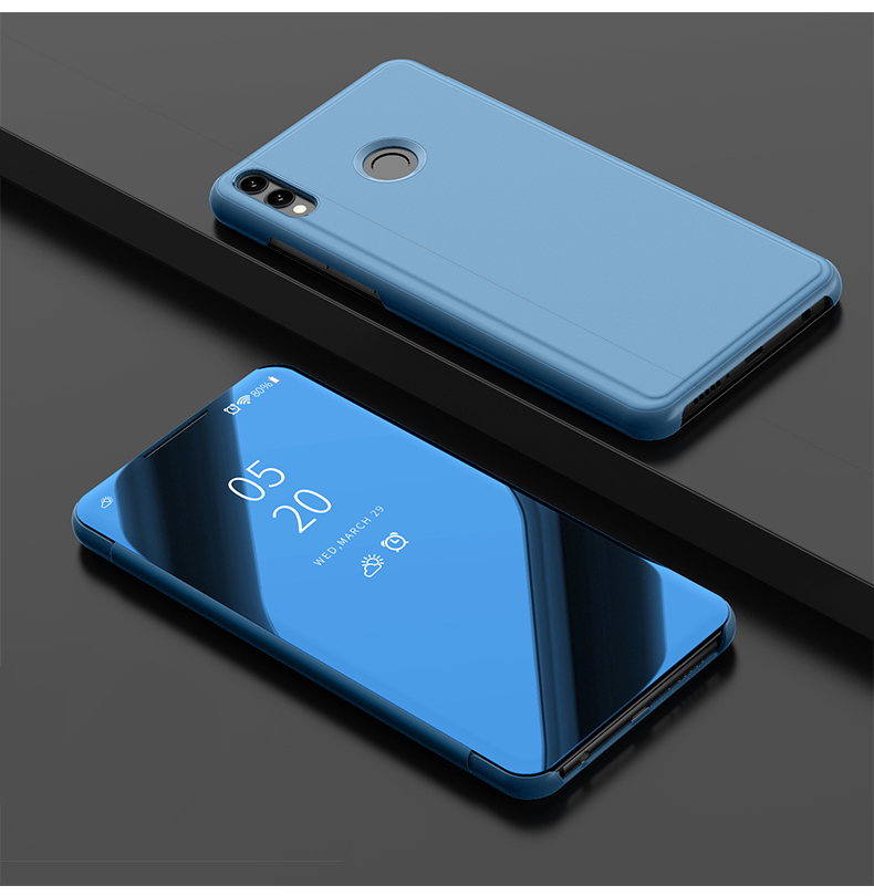 Case Huawei Nova 4 / Pre-Order * หน้าต่างโปร่งแสงเพื่อการดูข้อมูลที่ง่าย พื้นผิวกระจกชุบสามารถใช้เป็นกระจก *