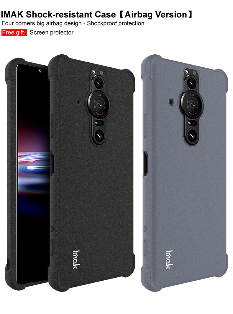 Case Sony Xperia Pro-I # Pre-Order * IMAK ถุงลมนิรภัย 4 มุมป้องกันการตกพื้นผิวด้าน TPU เคสโทรศัพท์ + พร้อมตัวป้องกันหน้าจอ *