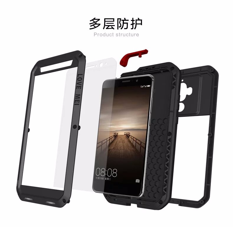 Case Huawei Mate 9 # Pre-order * LOVE MEI วัสดุ: โลหะ + ซิลิโคน + กระจก *