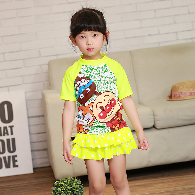 ชุดว่ายน้ำแยกชิ้น ลายอันปังแมน สีเหลือง ไซส์ 2XL
