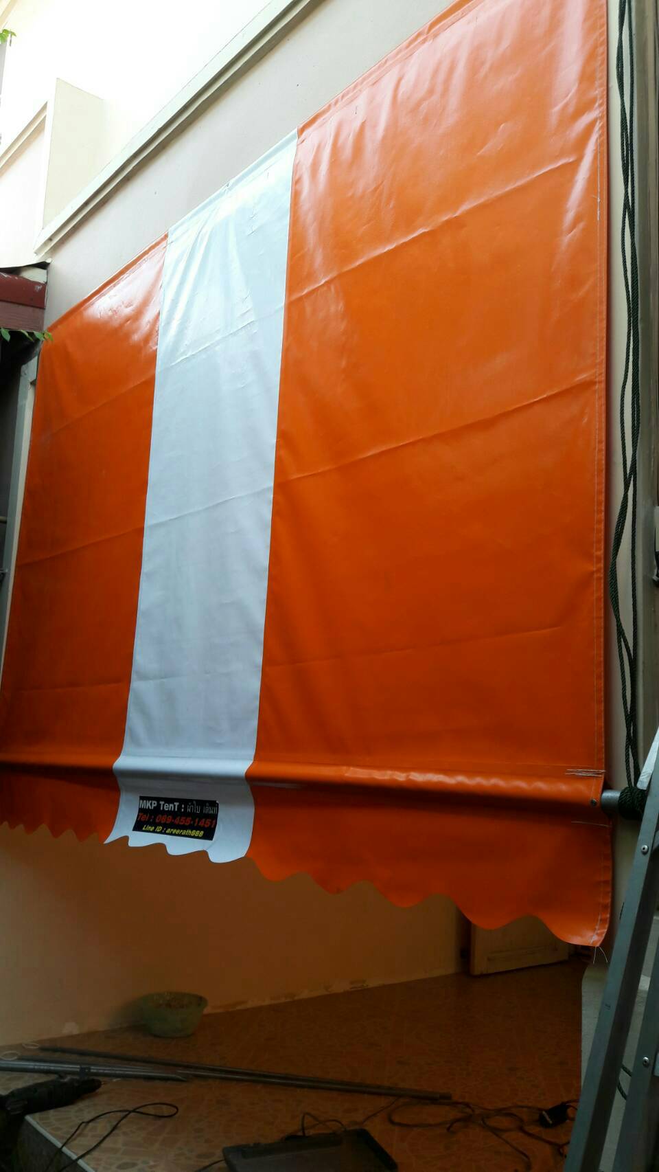 ผ้าใบชักรอก กว้าง2เมตร สูง1เมตร ทุกแบบ ทุกสี (ไม่รวมเสาค้ำ) ผ้าใบกันสาด ผ้าใบกันฝน ผ้าใบม้วนกันฝน ผ้าใบม้วนกันแดด ผ้าใบหน้าร้าน มีทุกสี 2m x 1m