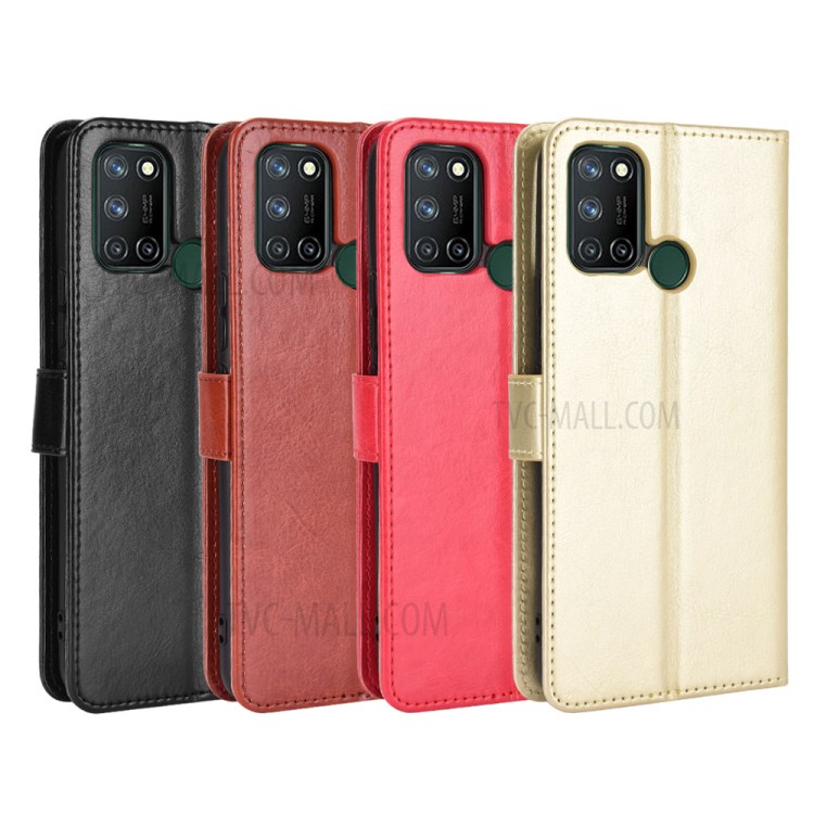 Case Realme C17/Realme 7i # Pre-Order * เคสหนังแบบตั้งพื้น Crazy Horse ช่องใส่บัตรกระเป๋าสตางค์และช่องเงินสด *