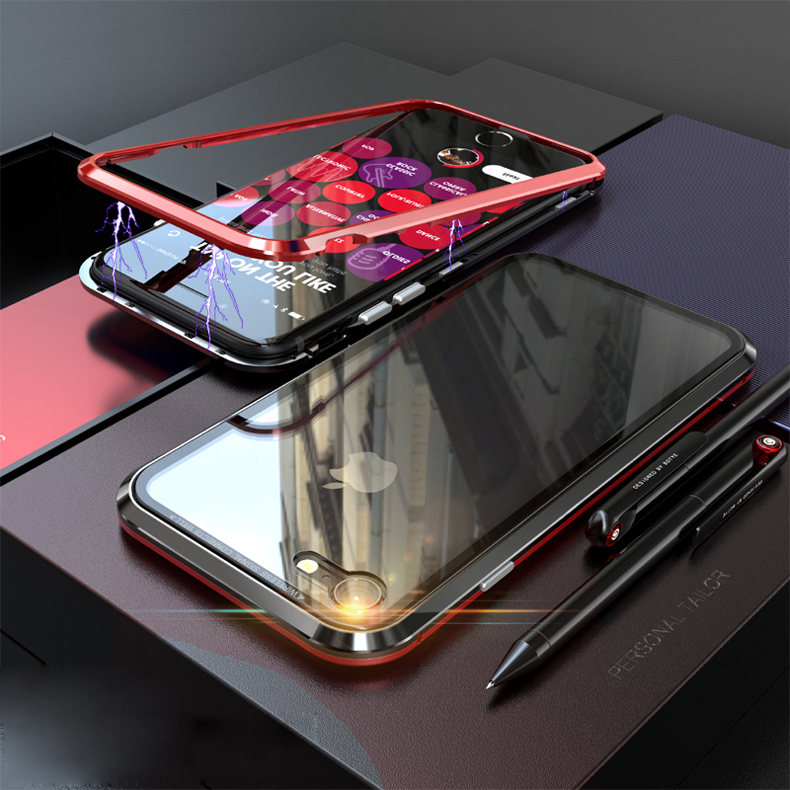 Case iPhone SE (2020) / Pre-Order * เคสโครงโลหะแม่เหล็กไฟฟ้าที่น่าสนใจ + กระจกนิรภัยด้านหลังปก *