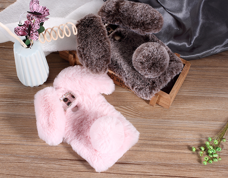 Case Huawei Mate 10 Pro / Pre-order * กระต่ายรูปร่างปุยขนเคลือบ Rhinestone เคส TPU *