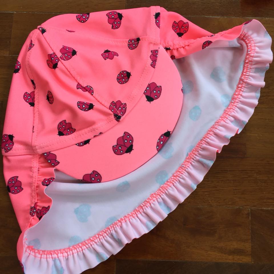 ชุดว่ายน้ำ พร้อมหมวกปิดคอ ลายเต่าทอง สีโอรส ไซส์ 24-36m