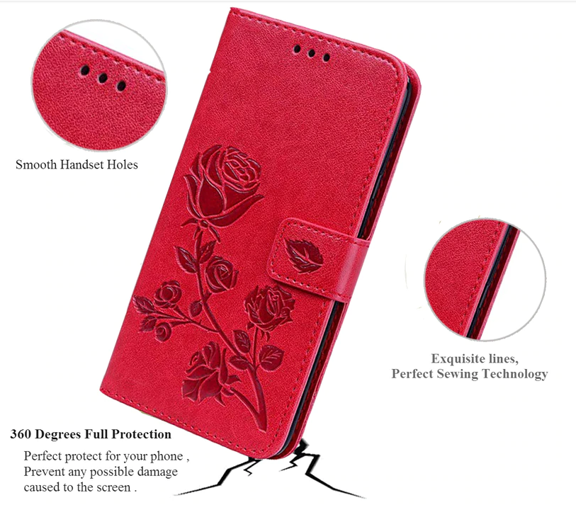 Case Realme C35 # Pre-Order * เคสโทรศัพท์หนังกระเป๋าสตางค์พิมพ์ลายดอกกุหลาบ เสียบบัตร + สายคล้องมือ *