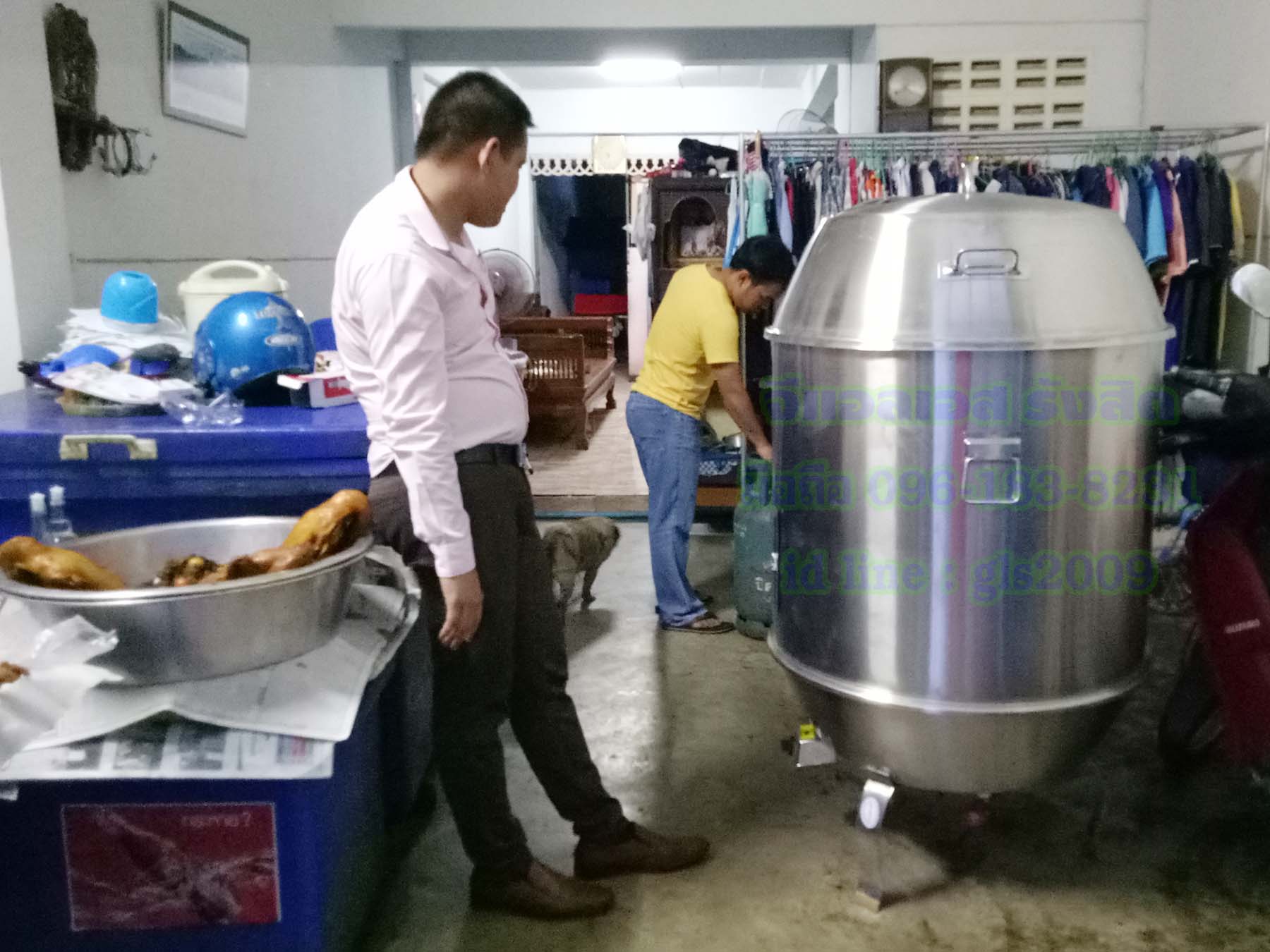 ถังอบเป็ดสแตนเลส80เซน ใช้แก๊ส