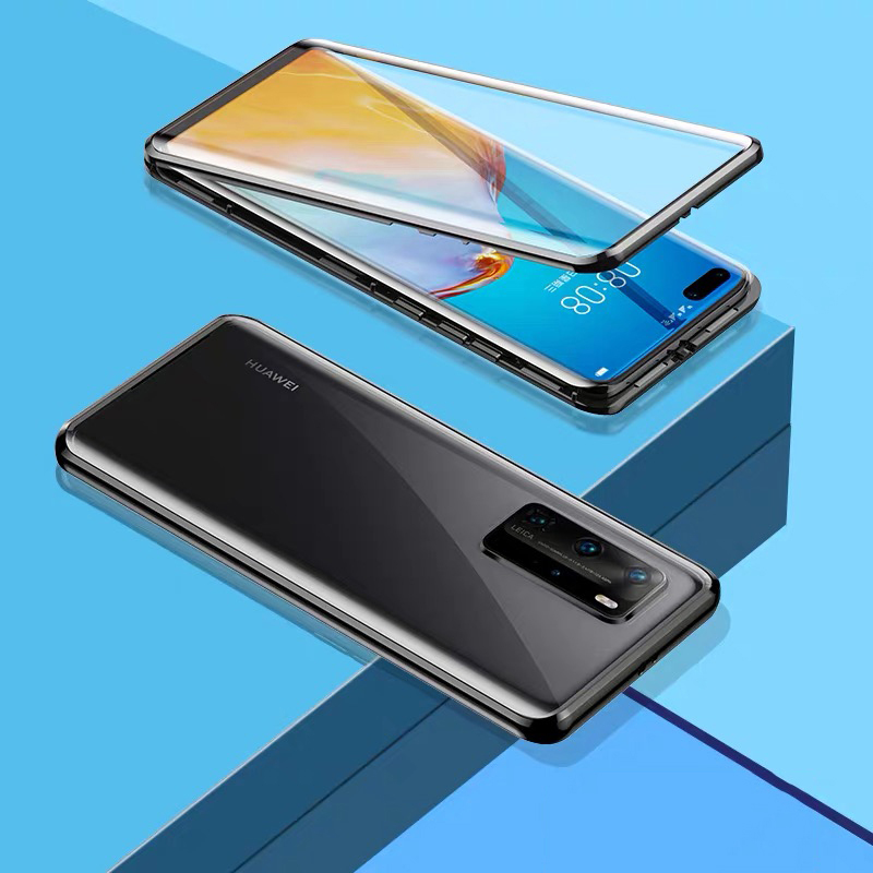 Case Huawei P40 Pro / Pre-order * เคสกรอบโลหะดูดซับแม่เหล็ก + กระจกปกหลัง Combo *