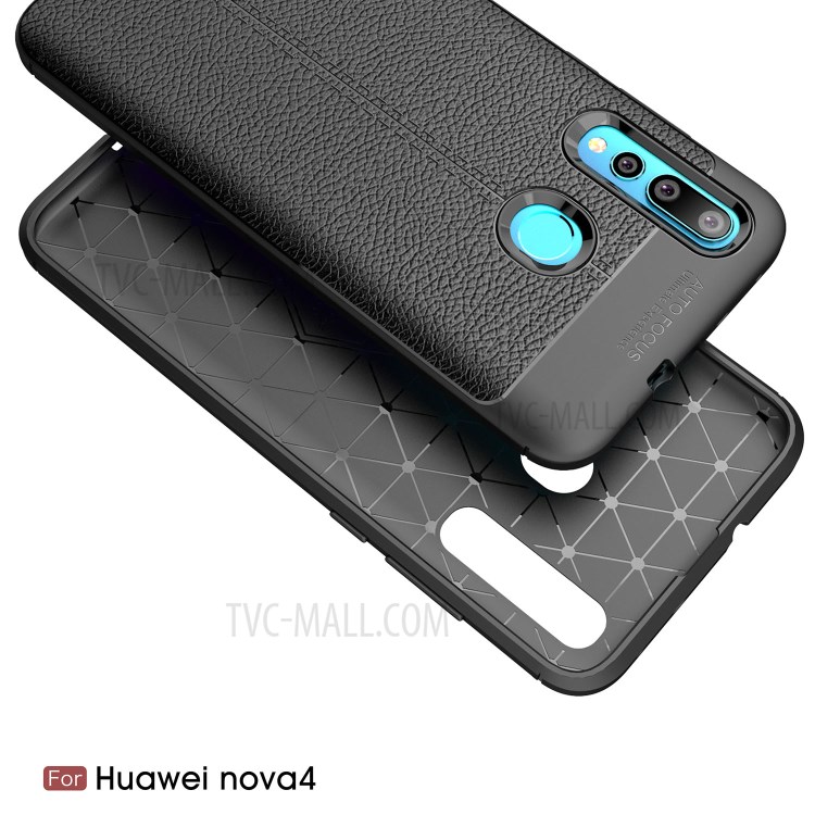 Case Huawei Nova 4 / Pre-Order * พื้นผิวลิ้นจี่ Soft TPU สามารถบิดได้อย่างอิสระโดยไม่แตกร้าว *