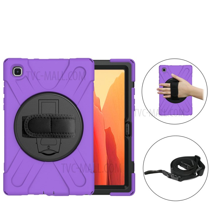 Case Samsung Galaxy Tab A7 (2020)/ Pre-Order * [สายคล้องมือในตัว] พีซีแบบหมุนได้ 360 ° + ซิลิโคน Combo Kickstand Shell พร้อมสายคล้องไหล่ *