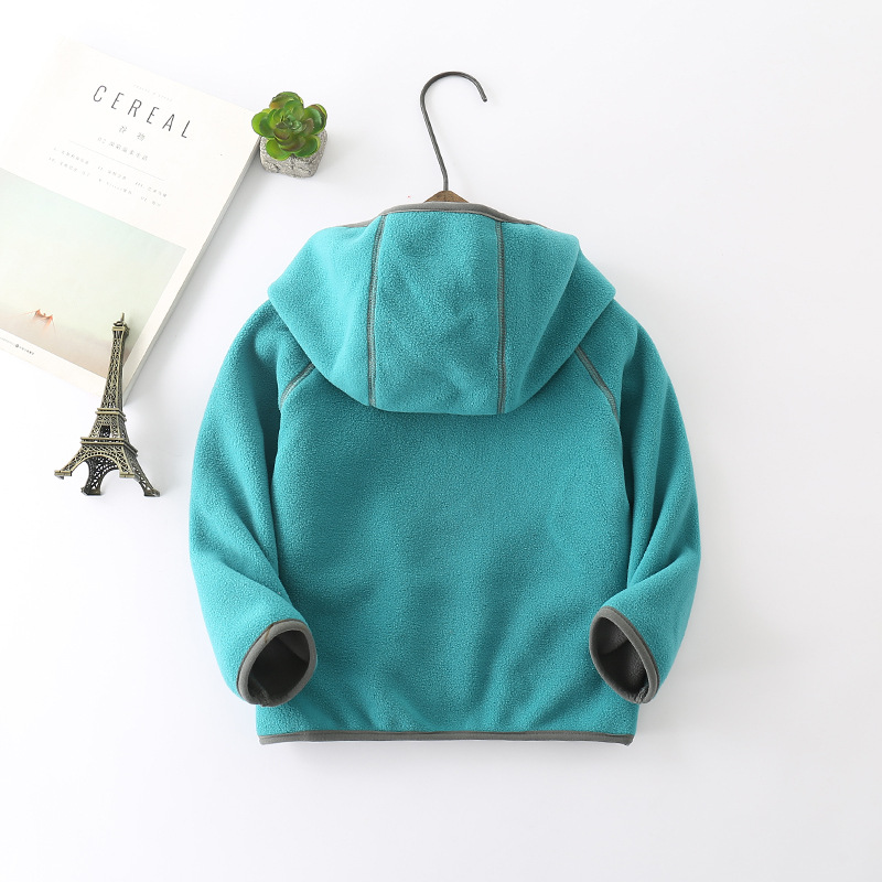 เสื้อกันหนาว ผ้าฟลีซ สีเขียว ไซส์ 160