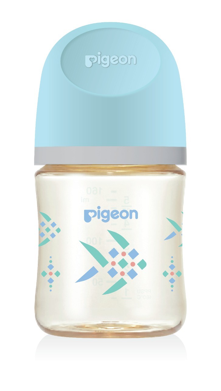 PigeonขวดนมPPSU 5OZ แพคคู่ลายปลาตะเพียน ขวดนมสีชาจุกSS