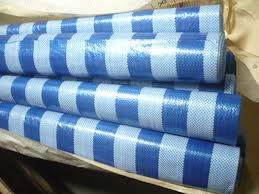 ผ้าใบ เคลือบ1ด้าน ฟ้าขาว ฟ้าล้วน ผ้าฟางริ้ว ขนาดกว้าง 2 หลา x ยาว 7 เมตร รังสิต ปทุมธานี คลุมสินค้า กันสาด กันฝุ่น กันฝน กันแดด คลุมงานก่อสร้าง น้ำหนักเบา ทนทาน