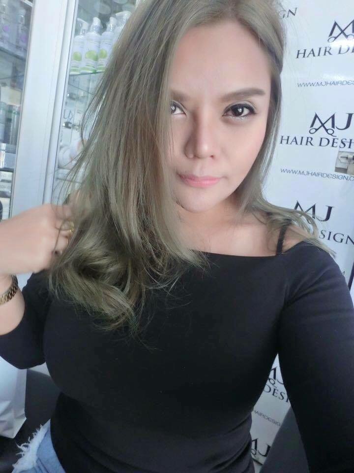 ทำสีผม บรอนด์ประกายเทา