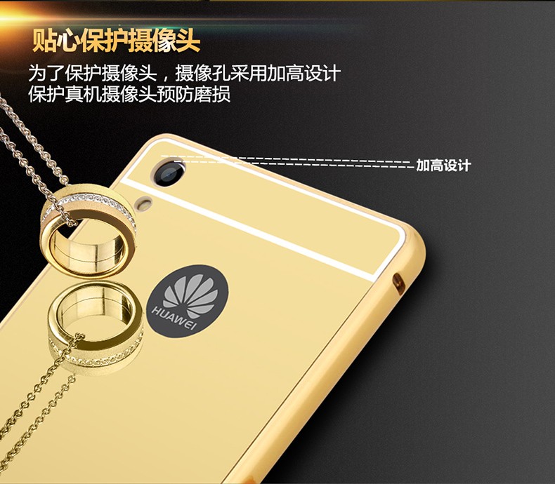 Case Huawei P7 / Pre-order * Bumper 2 in 1 กรอบอลูมิเนียม+แผ่นด้านหลังเหมือนกระจก *