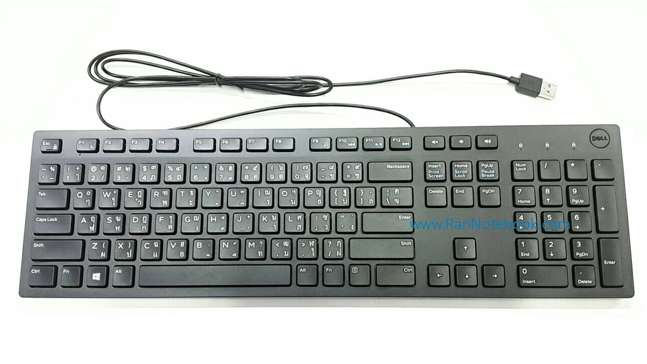 Keyboard Dell KB216 แป้นพิพม์ Dell ไทย อังกฤษ USB Black คีย์บอร์ด Dell KB 216