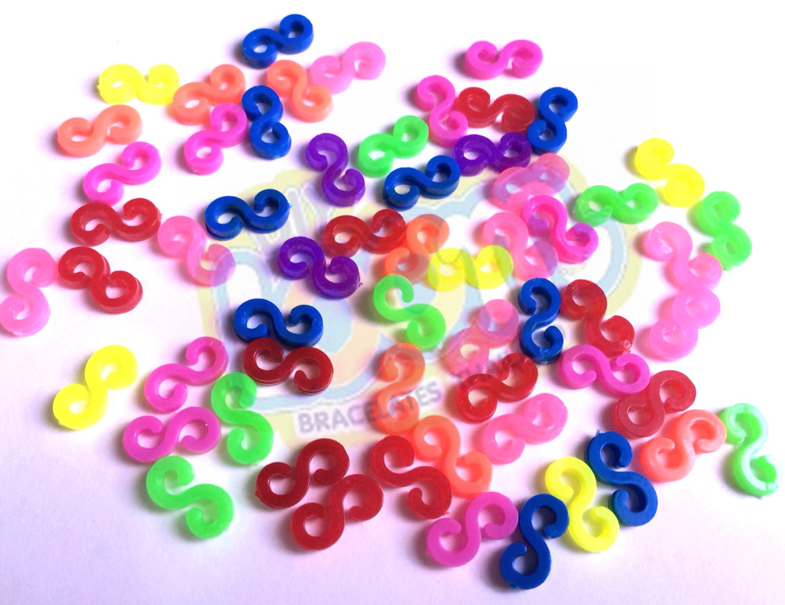 S Clips for Loomband คละสี 40 ตัว