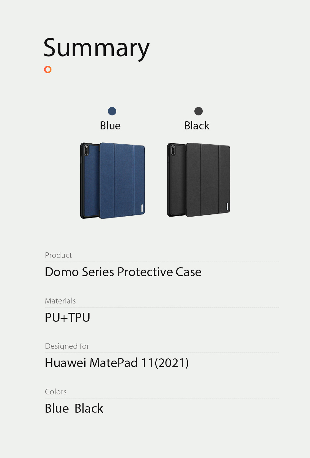 Case HUAWEI MatePad 11 # Pre- Order * DUX DUCIS Domo รองรับฟังก์ชั่นปลุก/นอนหลับอัตโนมัติ Soft TPU กันกระแทกพร้อมที่ใส่ปากกา * *